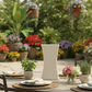 Felicia Ceramic Rectangular Pot with Diamond Pattern Design