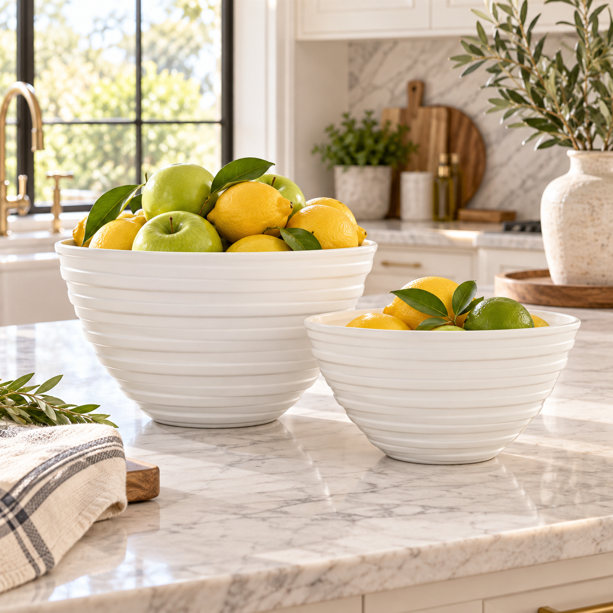 Russ White Ceramic Bowl (Set of 2)