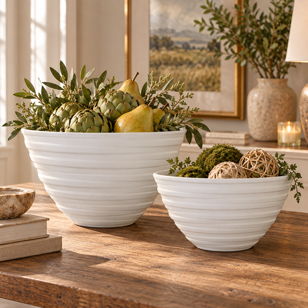 Russ White Ceramic Bowl (Set of 2)