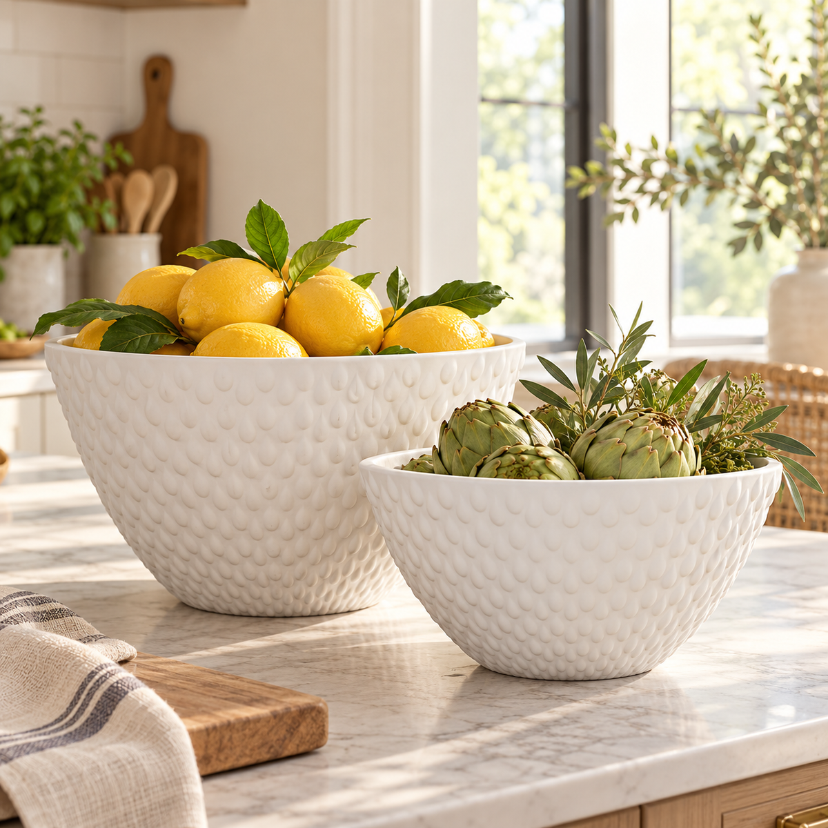 Russ White Ceramic Bowl (Set of 2)