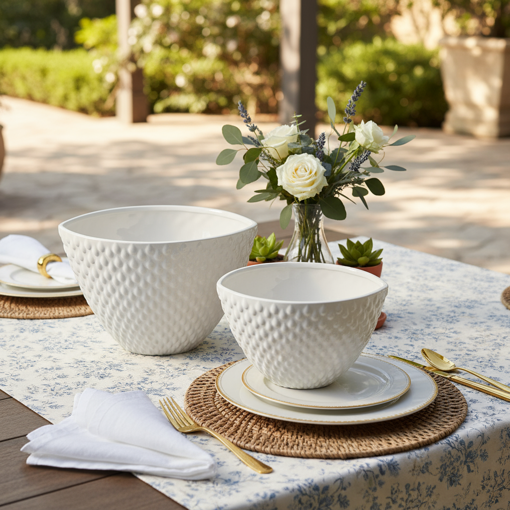 Russ White Ceramic Bowl (Set of 2)
