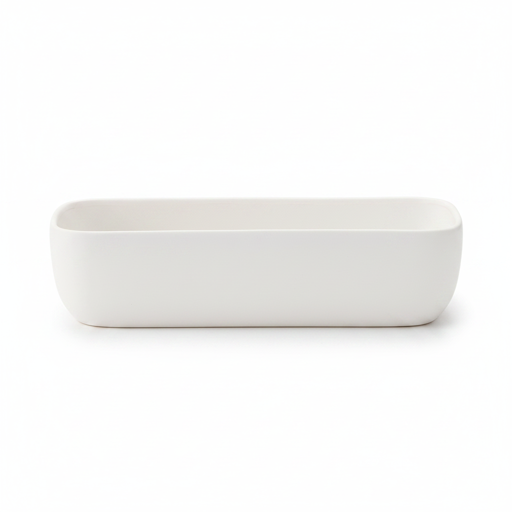Black rectangular object on a white background
