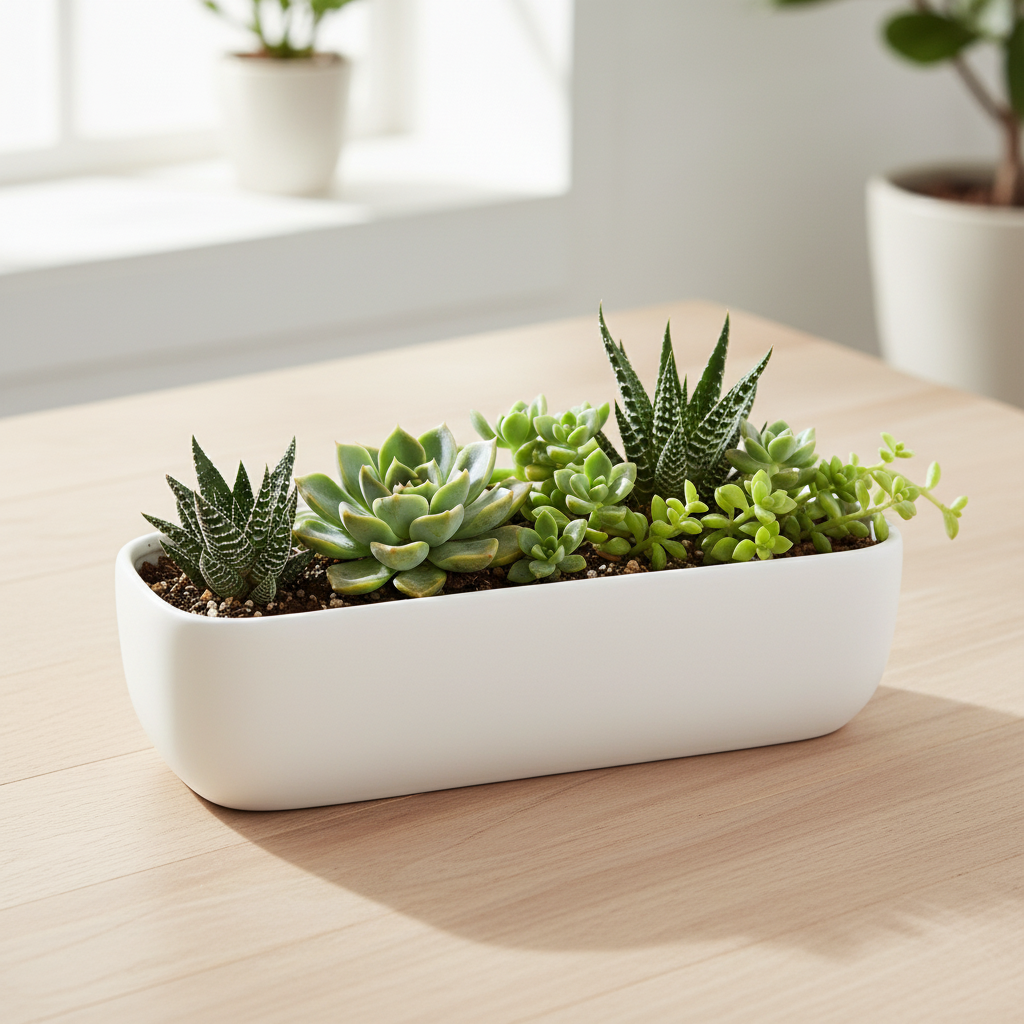 Laney Low Oval Ceramic Planter