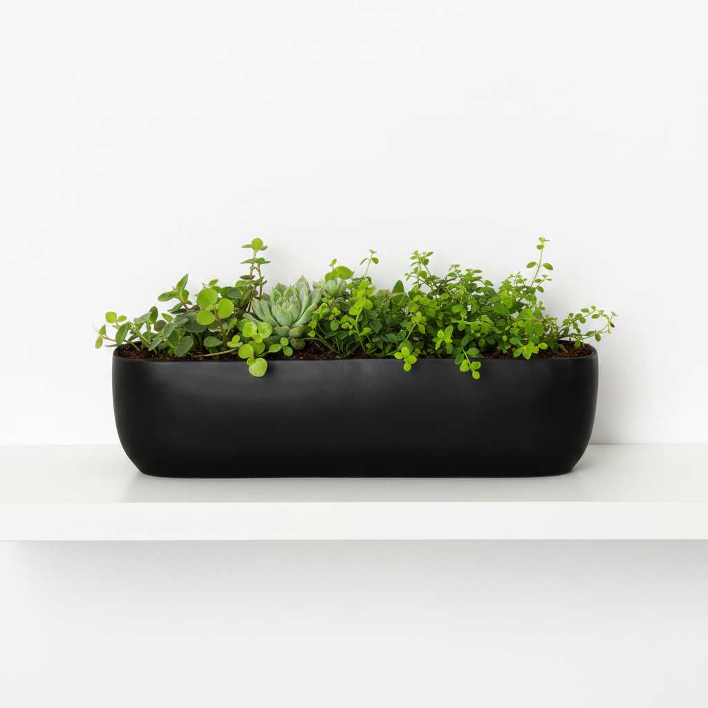 Laney Low Oval Ceramic Planter