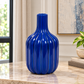Leila Ceramic Bottle Vase with Embossed Column Design