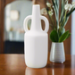 Milenne White Ring-Handled Ceramic Vase