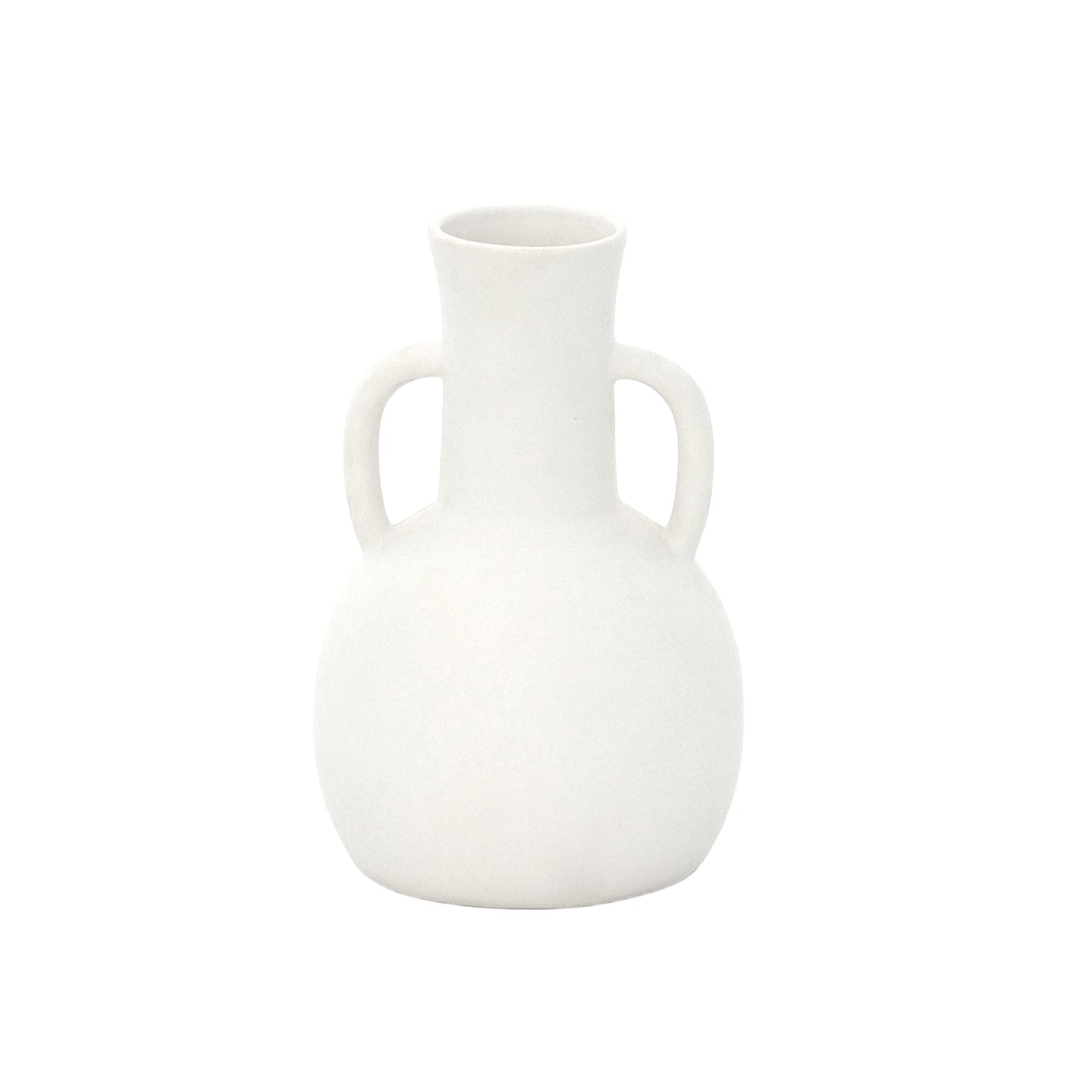 Milenne White Ring-Handled Ceramic Vase