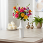 Juniper Ceramic Round Vase with Geometric Mid-Body Design