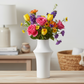 Juniper Ceramic Round Vase with Geometric Mid-Body Design