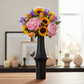 Juniper Ceramic Round Vase with Geometric Mid-Body Design