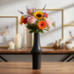 Juniper Ceramic Round Vase with Geometric Mid-Body Design