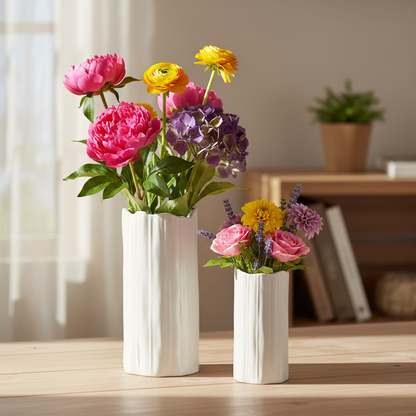 Alexandria Organic Column Ceramic Vases (Set of 2)