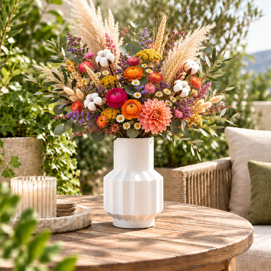 Amina Faceted Ceramic Bottle Vase