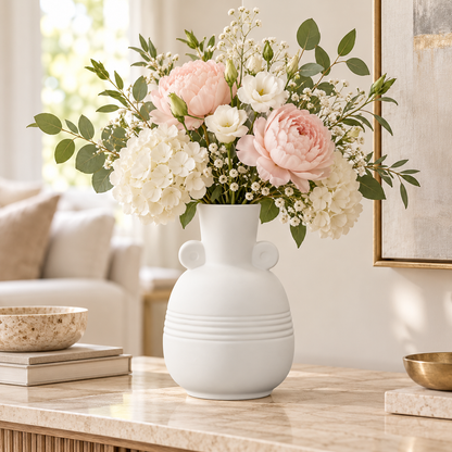 Vesari Embossed Banded Ceramic Vase