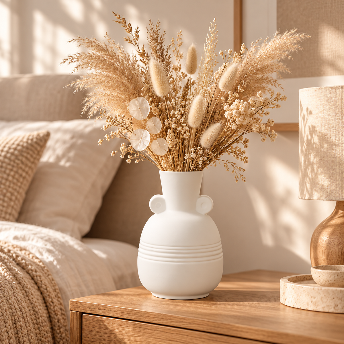 Vesari Embossed Banded Ceramic Vase