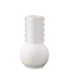 White ribbed vase on a white background