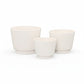 Eden Ceramic Plain Round Pot on Base Design (Set of 3)