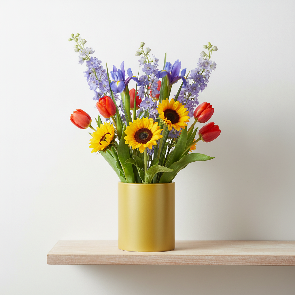 Ziva Ceramic Round Brushed Pot