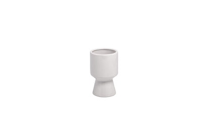 Ceramic Round Pot Large Finish in Shinny White