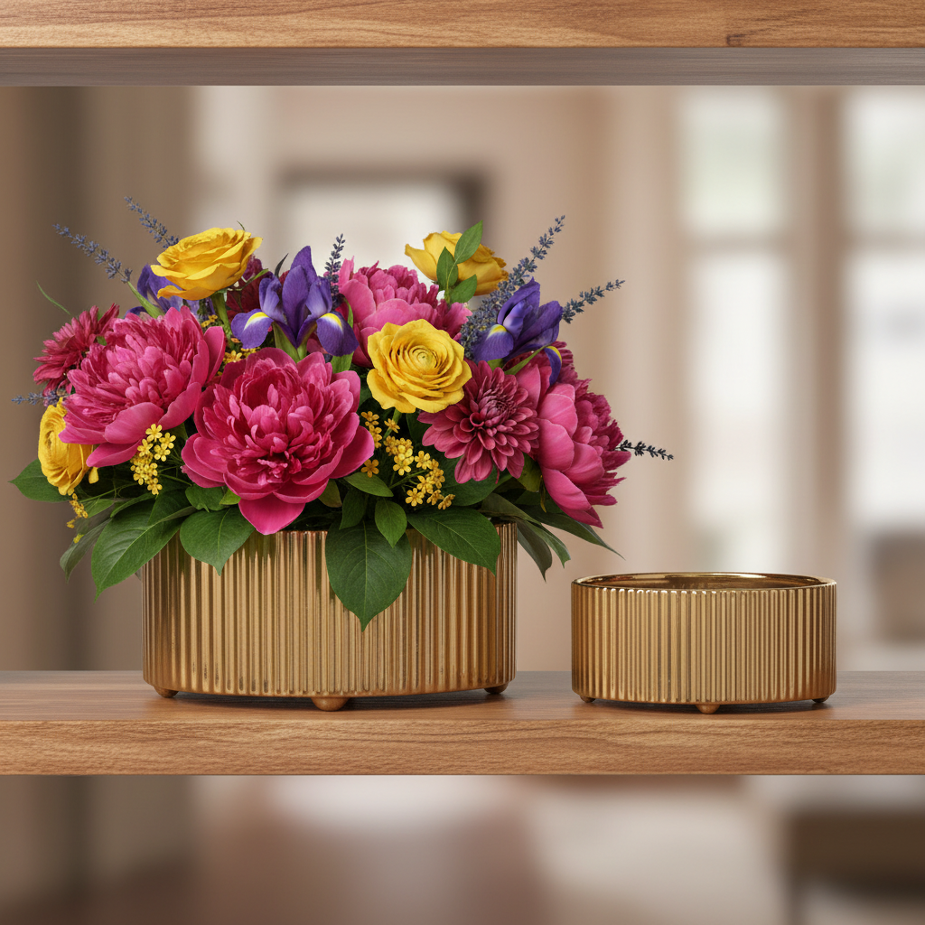 Lavi Oval Ceramic Vase Set (Set of 2)