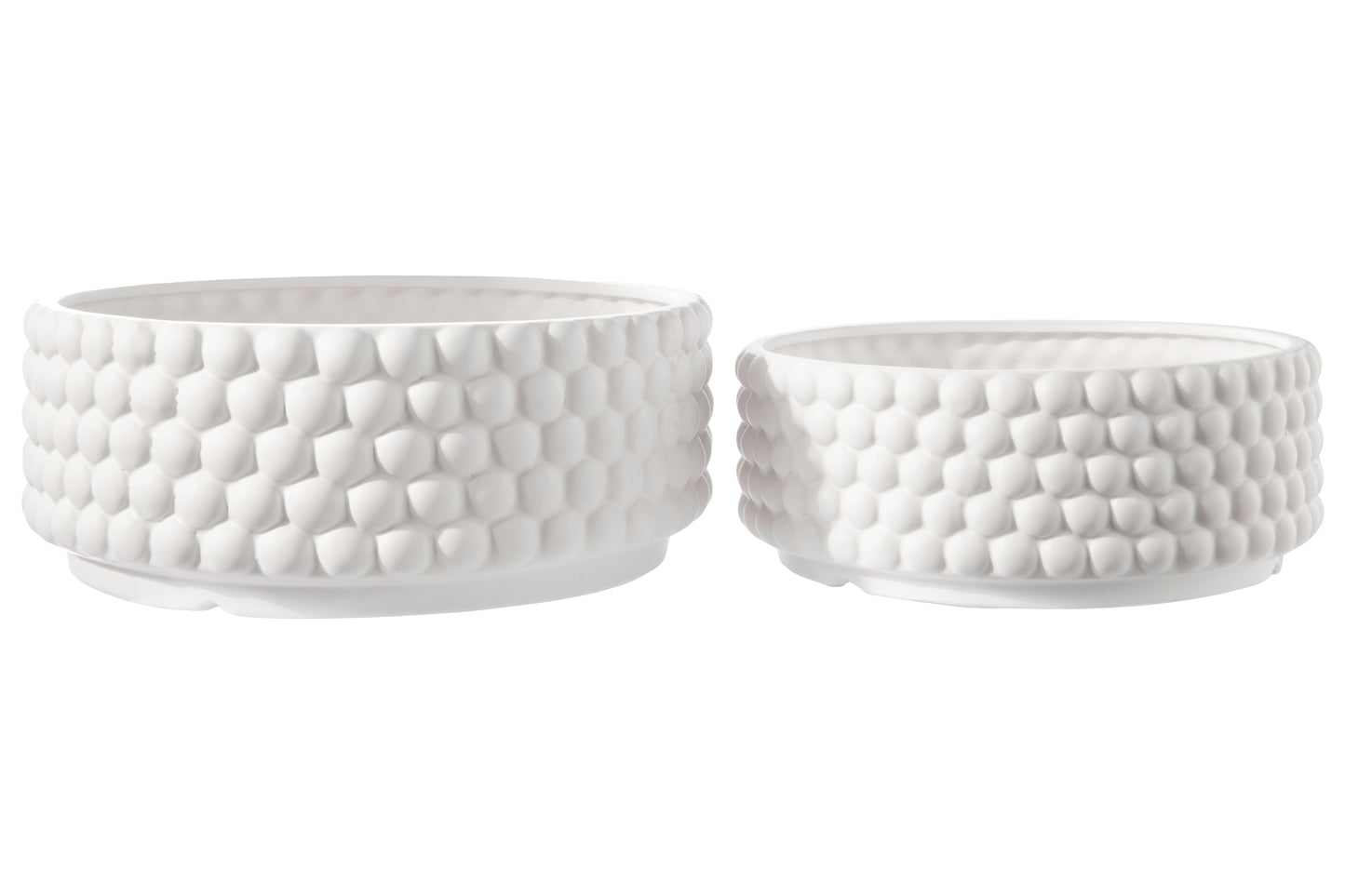 Ceramic Round Bowl Matte Finish White-6.50"H