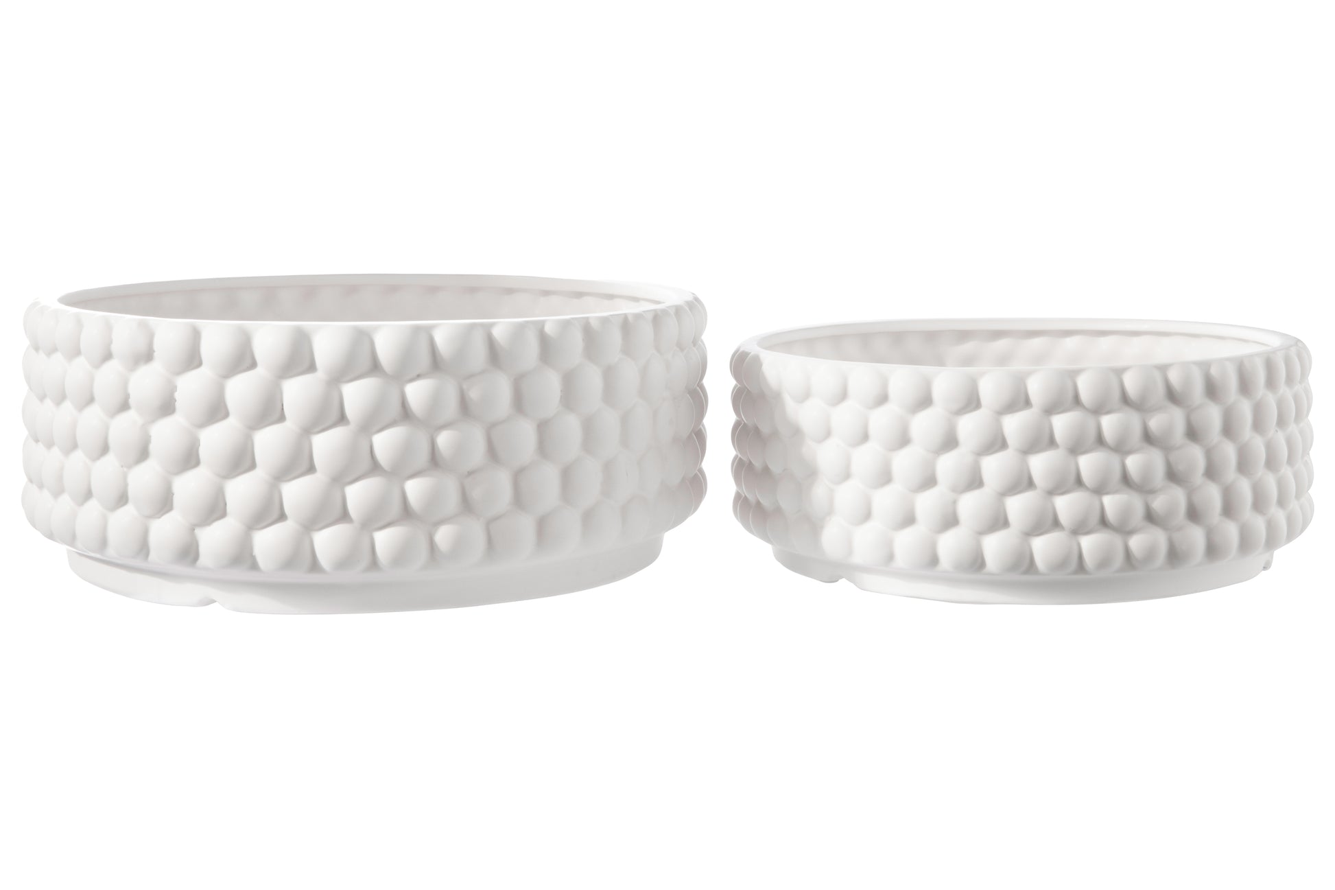 Ceramic Round Bowl Matte Finish White-6.50"H