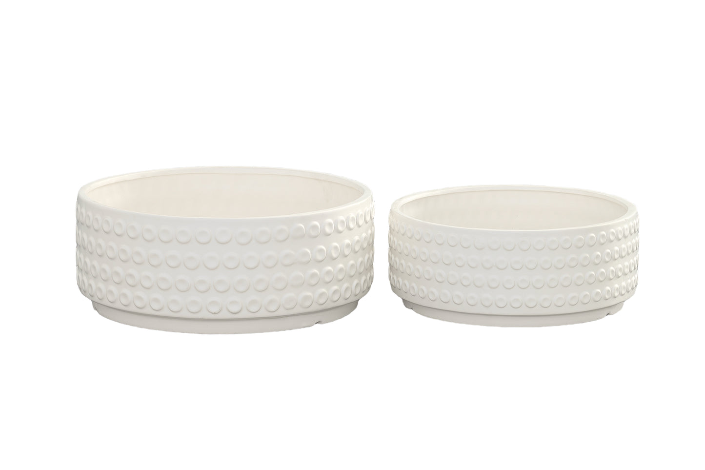 Ceramic Round Bowl Matte Finish White-6.50"H