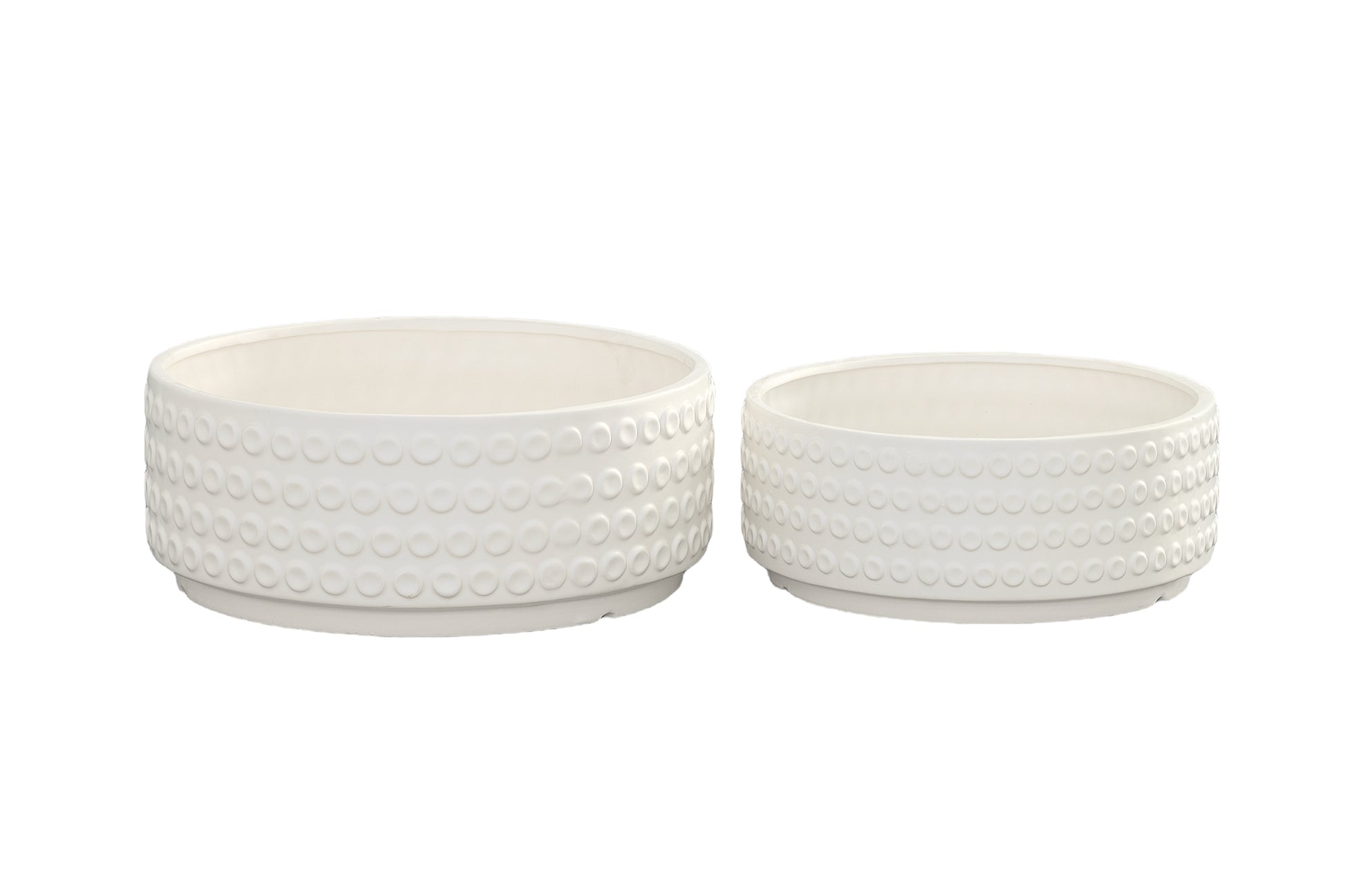 Ceramic Round Bowl Matte Finish White-6.50"H