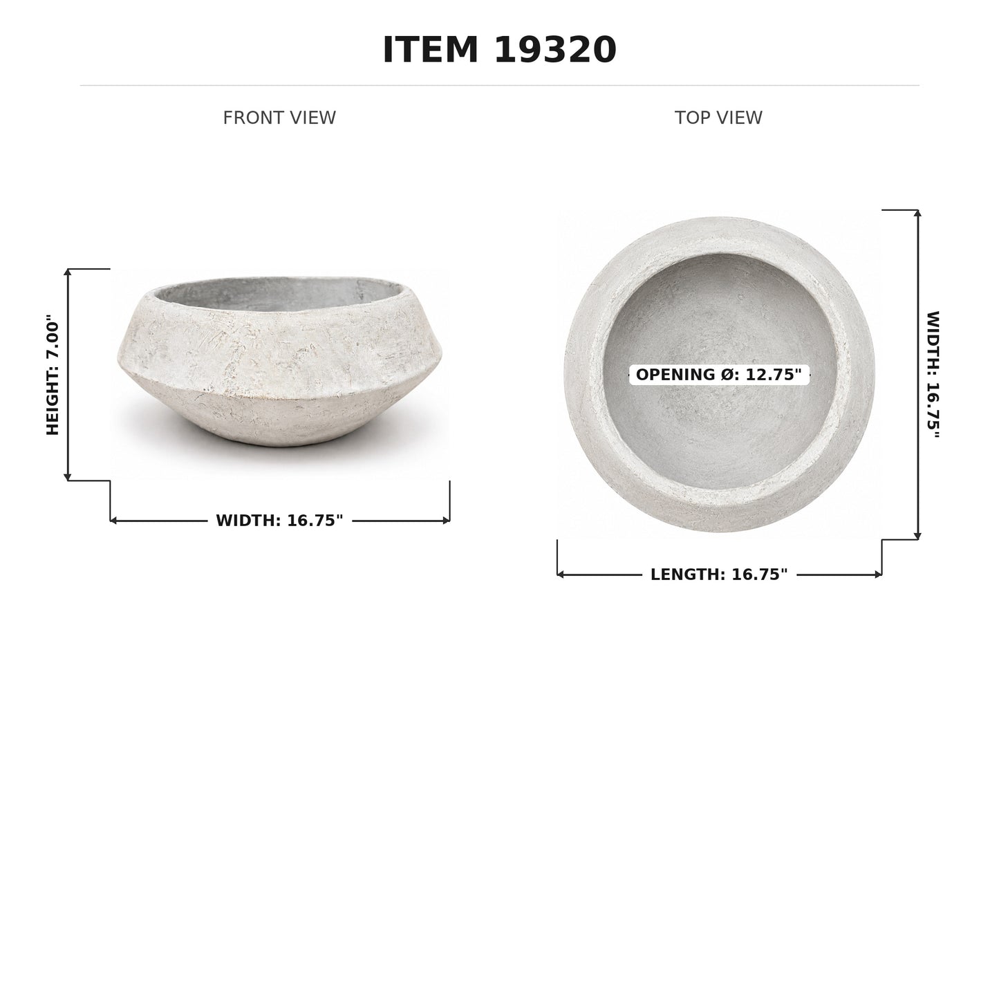 Henrietta Sculptural Cement Bowl Planter