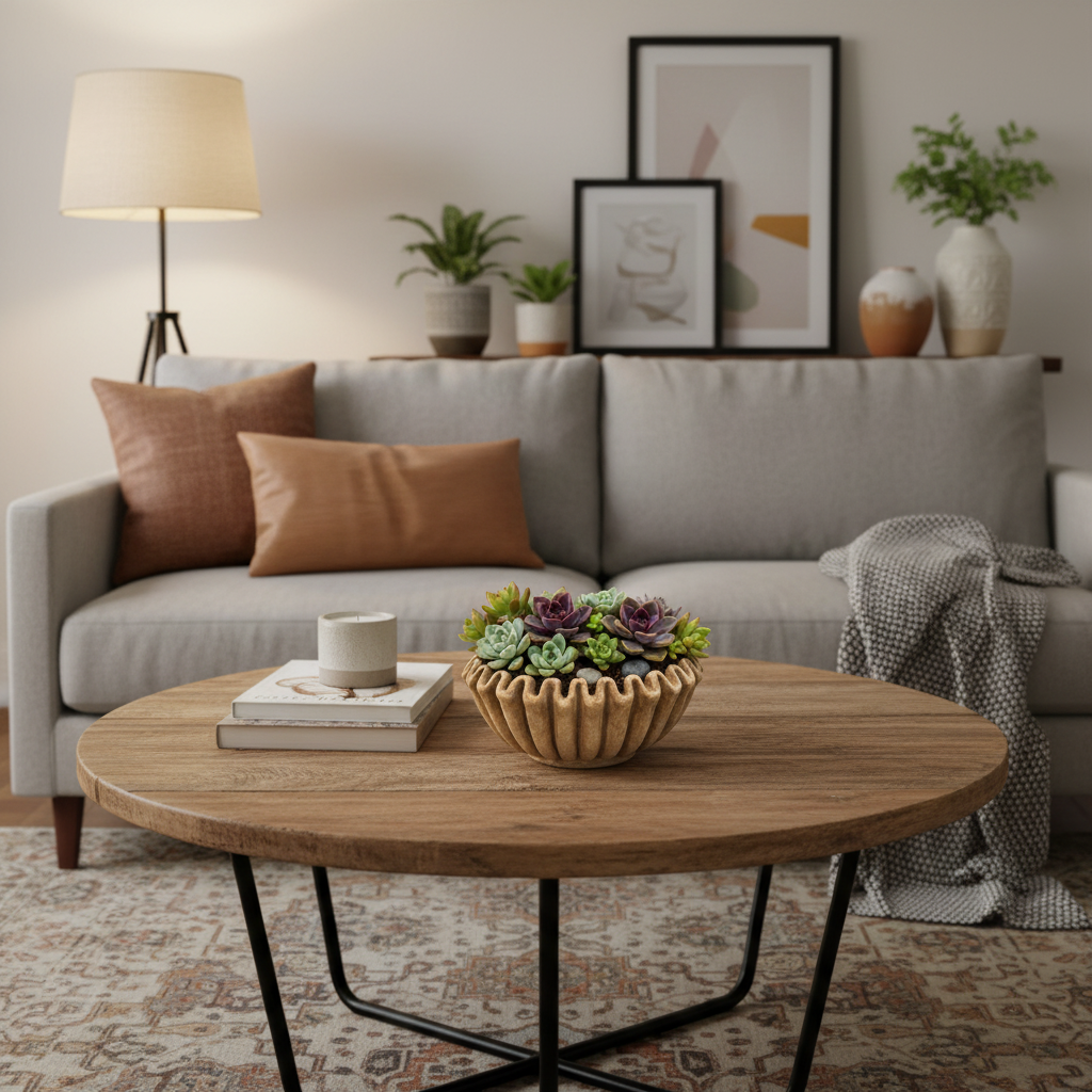 Rena Fluted Cement Bowl Planter