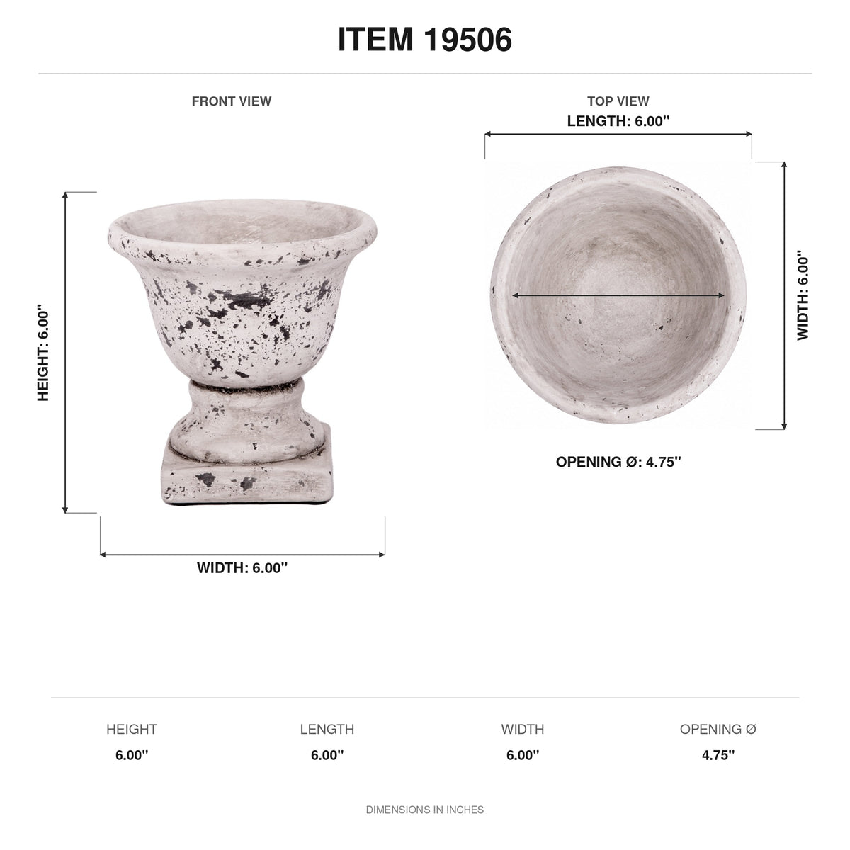 Cami Pedestal Terracotta Urn Planter