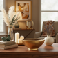 Daisy Polystone Gold Leaf Boat Planter