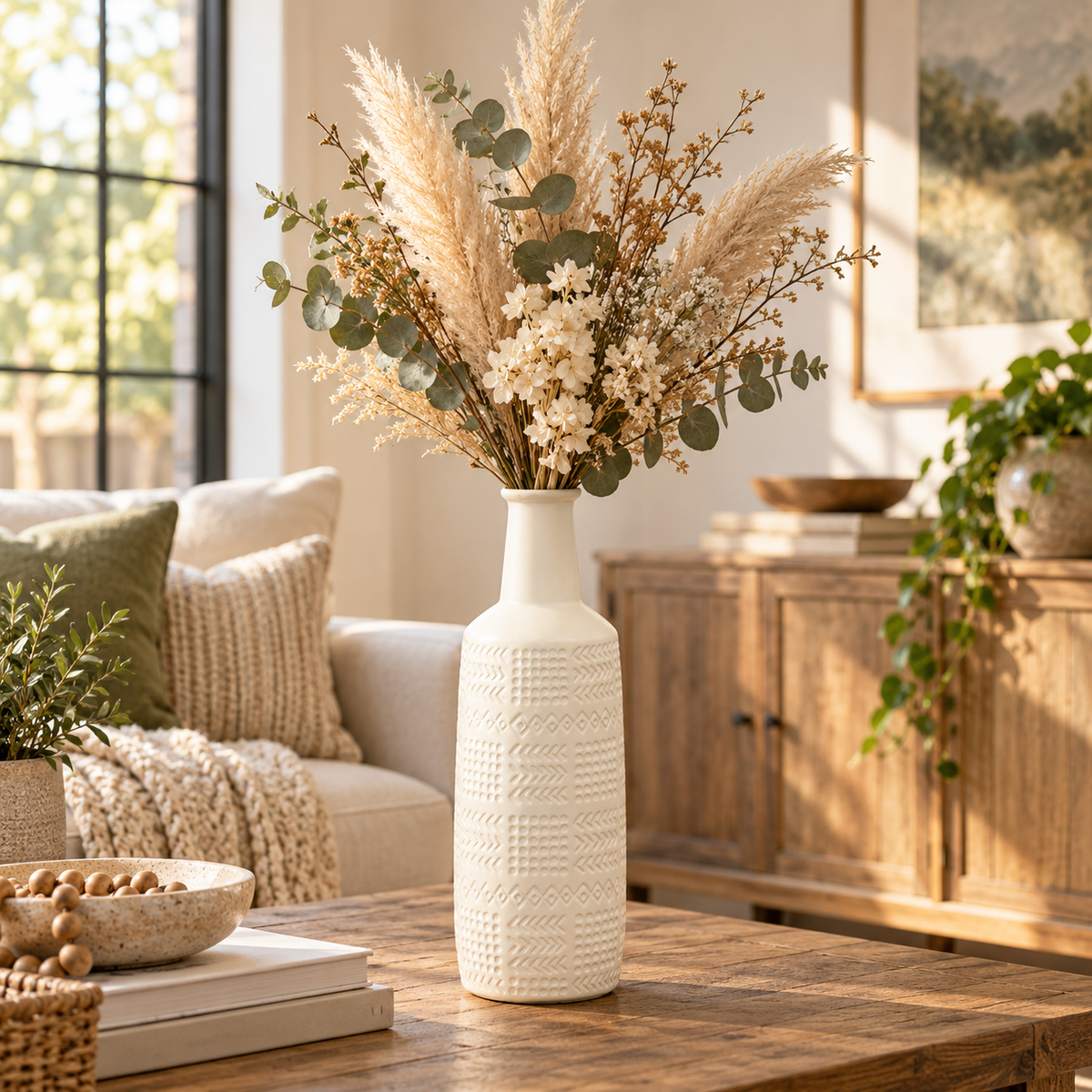 Zarien Layered Tribal Ceramic Vase