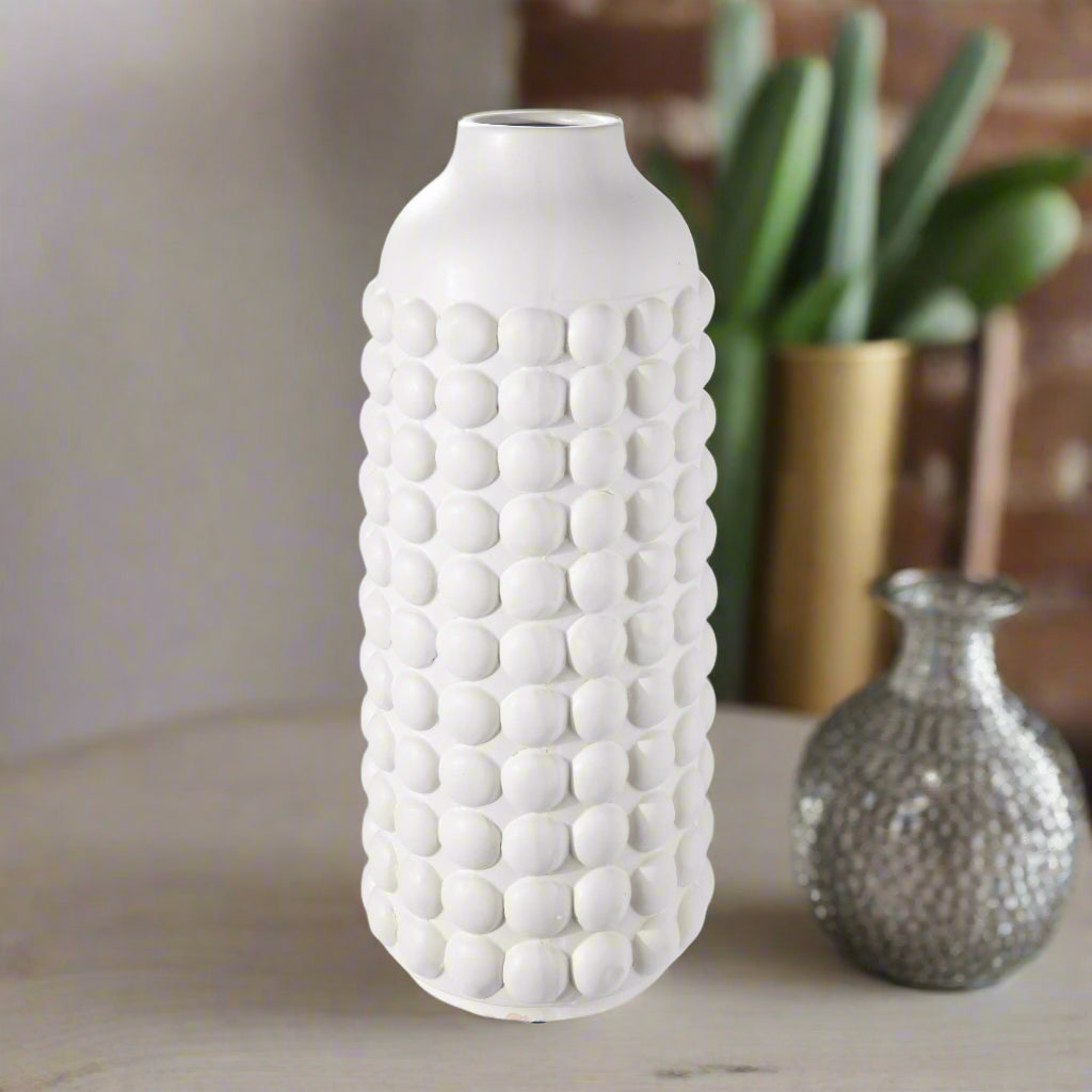 Nessa Round Bubbled Ceramic Vase