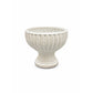 Hourglass Pedestal Urn Ceramic Flower Pot With Vertical Fluting and Weathered Antiqued Finish
