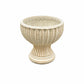 Hourglass Pedestal Urn Ceramic Flower Pot With Vertical Fluting and Weathered Antiqued Finish