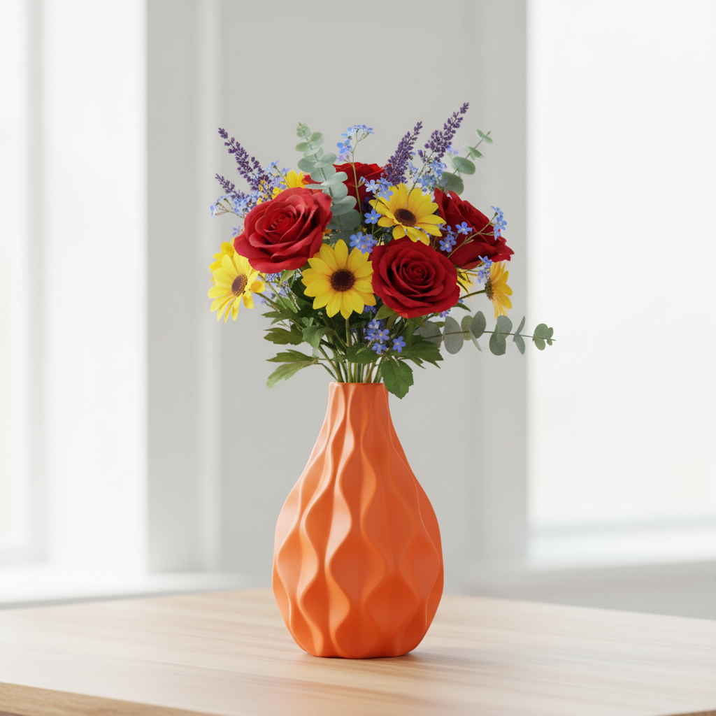 Chana Bellied Wave Ceramic Vase