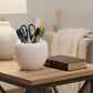 Rhett Rippled Off-White Ceramic Planter