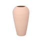 Earthy Tapered Ceramic Urn Vase Minimalist Ovoid Shape Light Brown
