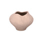 Organic Squat Ceramic Urn Vase With Wavy Rim