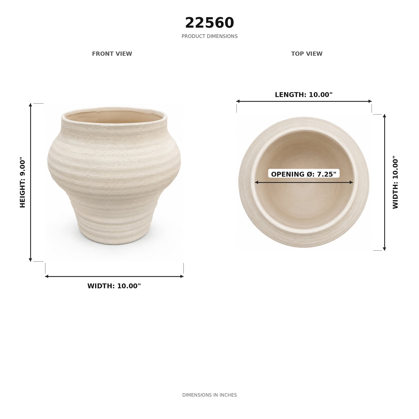 Eliza Bulbous Flared-Rim Ceramic Vase