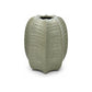 Pinch Lobed Ceramic Vase With Vertical Ribbed Panels