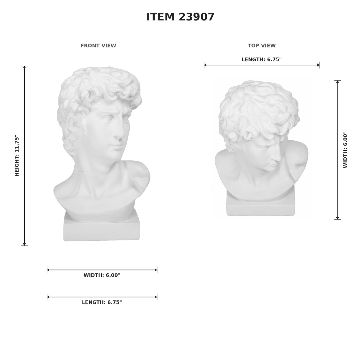Gaviel White Resin Head Sculpture