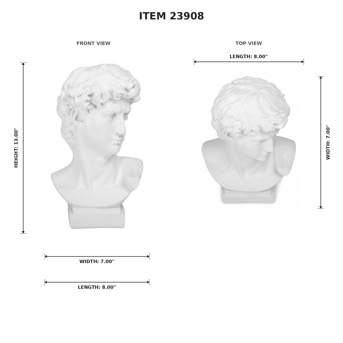 Gaviel White Resin Head Sculpture