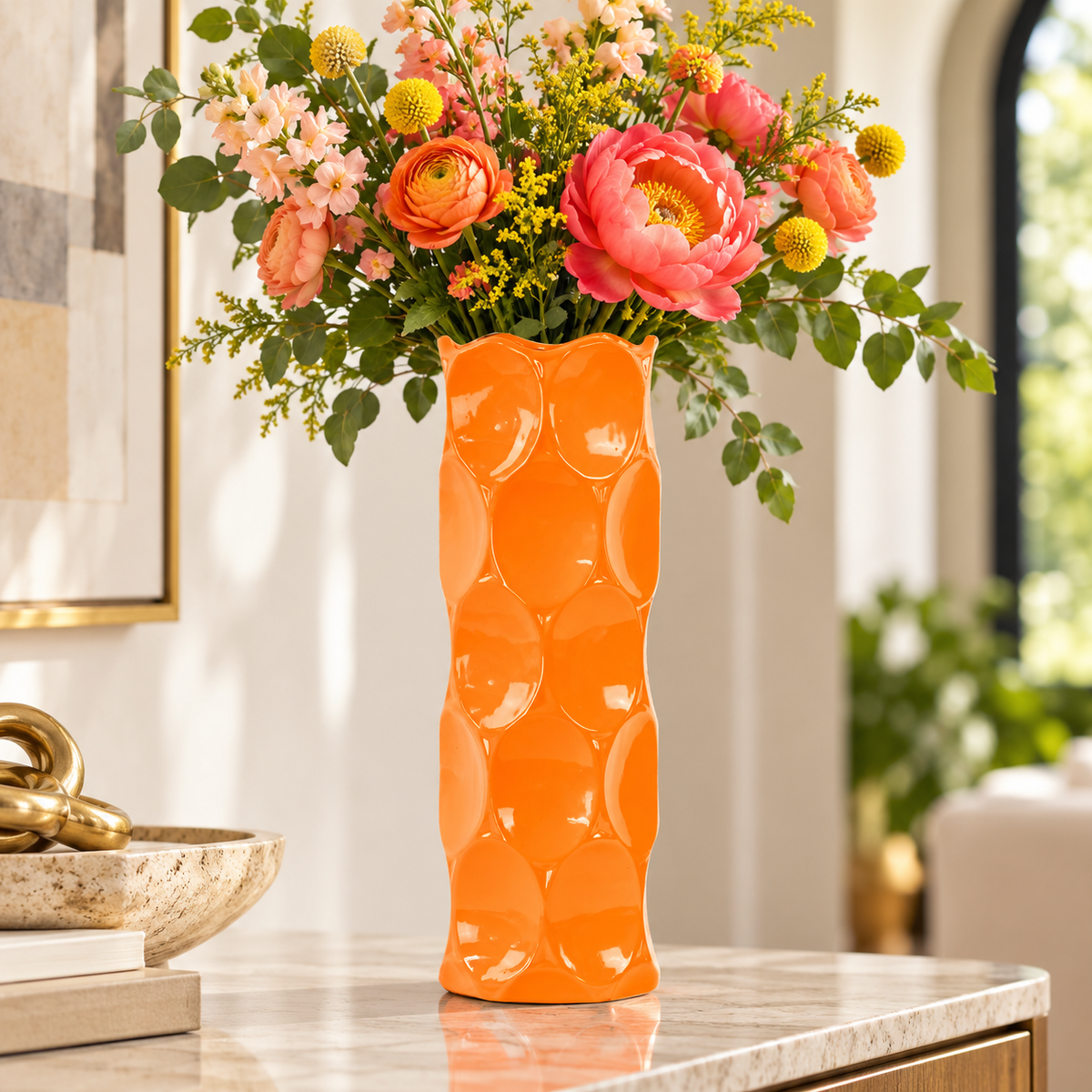 Jaselle Dimpled Ceramic Vase