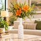 Rippled Ceramic Bottle Vase