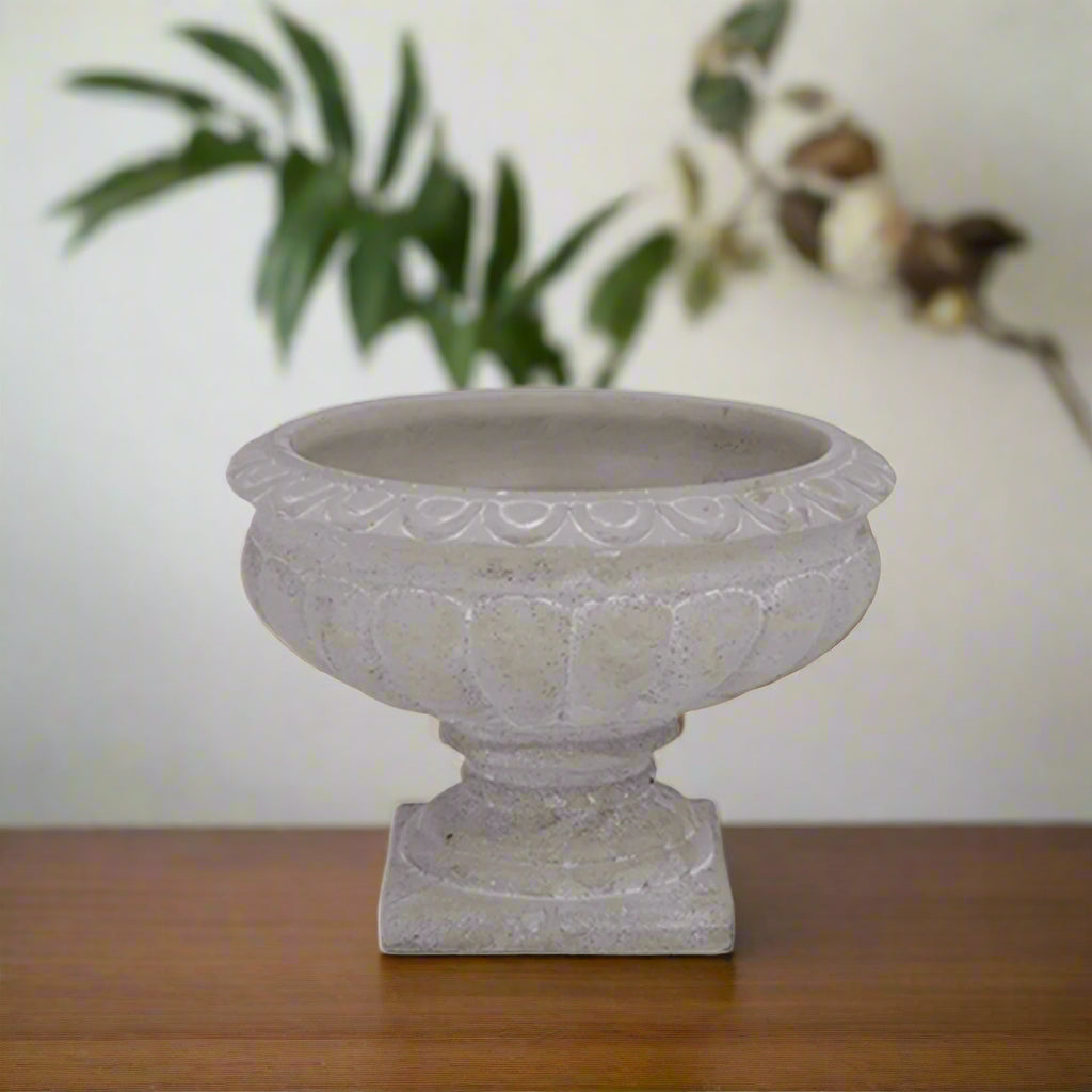 Pavion Low Classic Cement Urn Vase