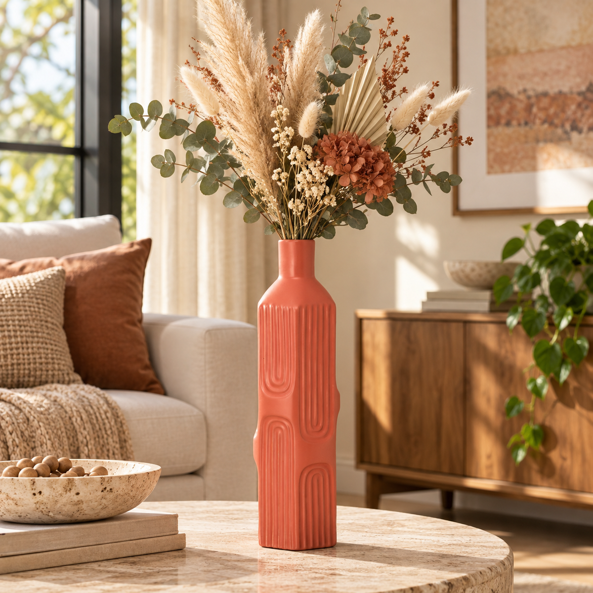Ardelle Ceramic Square Bottle Vase