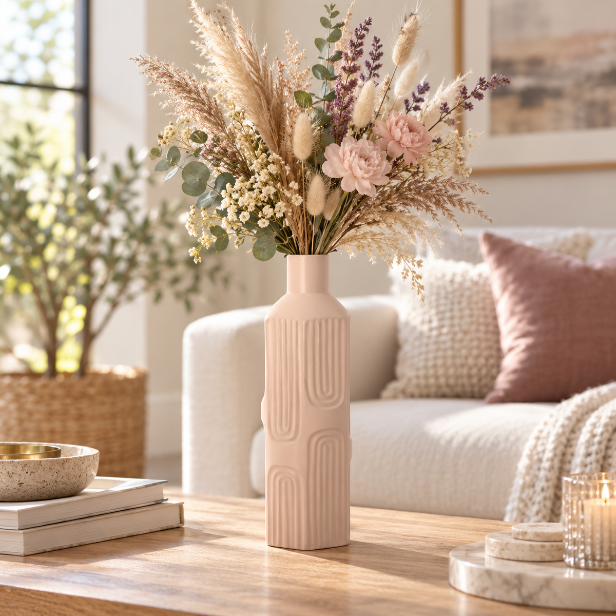 Ardelle Ceramic Square Bottle Vase