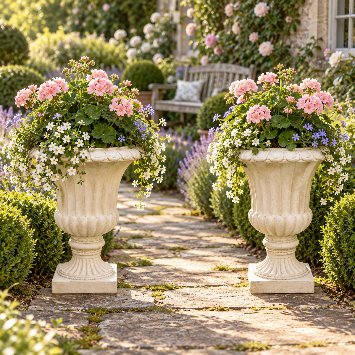 Ora Antique-Style Fiberglass Urn Planter